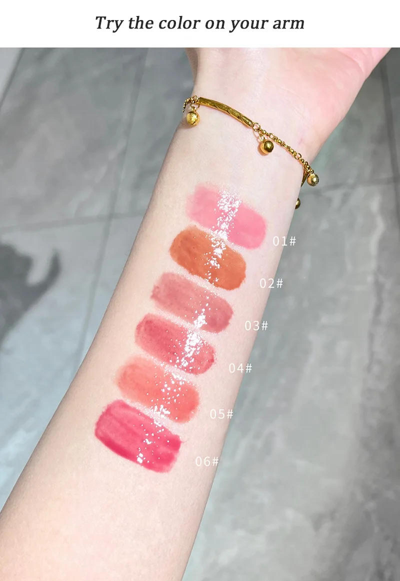 Description Picture 6 of itemMirror Glass Solid Lip Glaze Flowers Water Light Heart Shape Lipstick Clear Oil Jelly Lip Gloss Korean Tint Makeup Girl Cosmetic