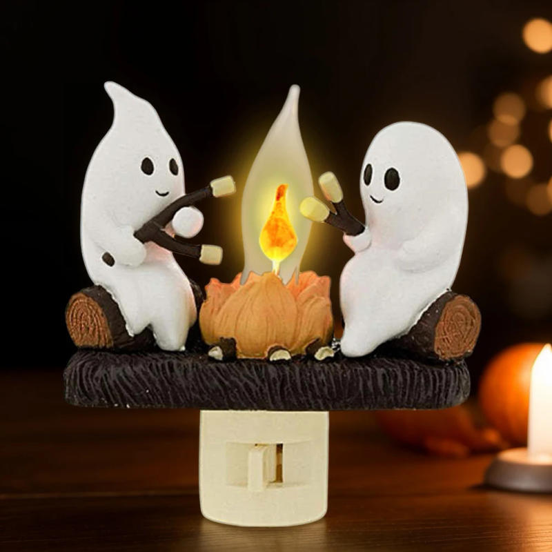 Description Picture 6 of itemGhost Campfire Flickering Nightlight Faux Campfire Night Light Halloween Ghost Night Light for Halloween Home Decoration Gifts