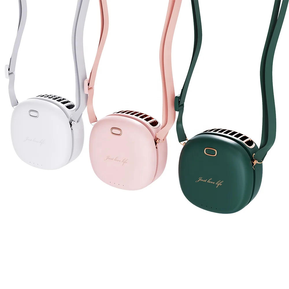 Description Picture 3 of itemPortable Hanging Waist Neck Fan Hands Free USB 3 Speed Adjustable Air Cooler Summer Silent Bladeless Fan mini air conditioner