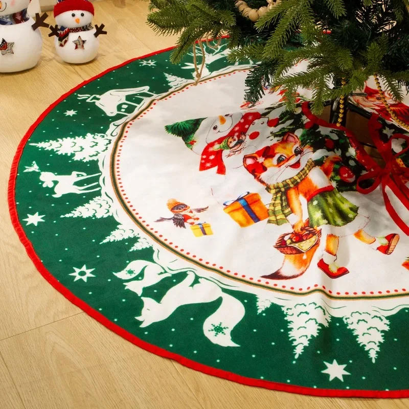 Description Picture 6 of itemLarge Christmas Tree Skirts 55/62/75CM Santa Claus Elk Snowman Xmas Tree Decor Foot Cover New Year Party Carpet Decor Base Mats