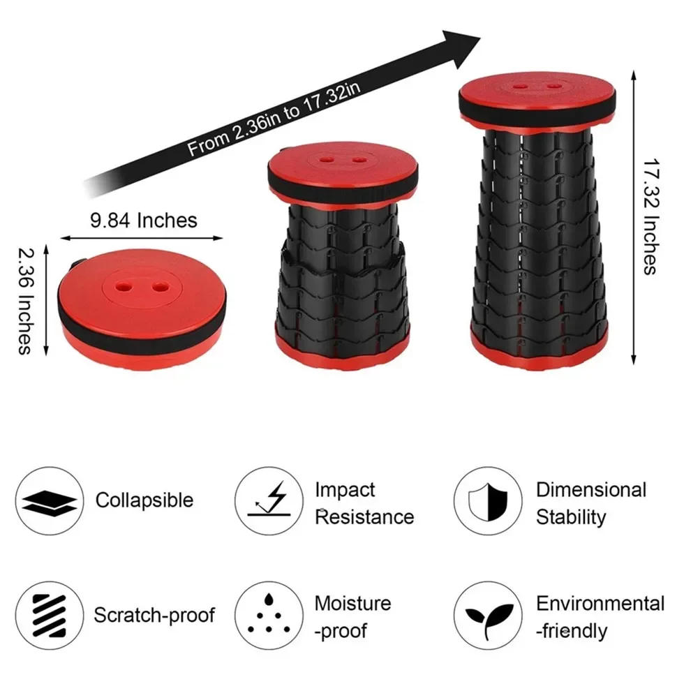 Description Picture 4 of itemPortable Folding Telescopic Stool Lightweight Plastic Subway Queuing Chair Outdoor Camping Chair Fishing Seat with Carry Bag