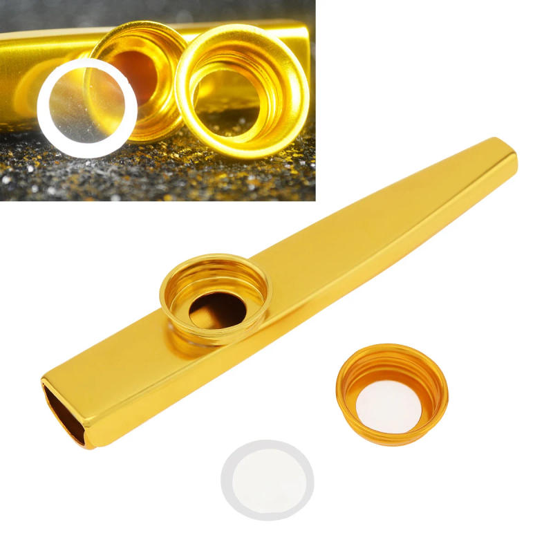 Description Picture 4 of itemMetal Kazoo Flute Musical Instrument with Flute Diaphragm Kazu Flute Woodwind Instruments