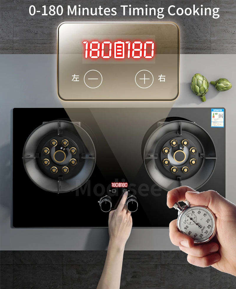 Description Picture 5 of itemCooktop Gas Stove 2 Burners Dual Stove 4.8KW Household Embedded LNG/LPG Stove Desktop Dual-Use Hob Gas Panel Gas Kitchen Cooker