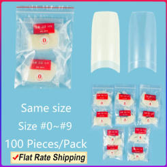 French Nail 100 Pieces Same Size False Nails Specific Size Fake Nail Tips 0 1 2 3 4 5 6 7 8 9 Nail Tips Certain Size Nails