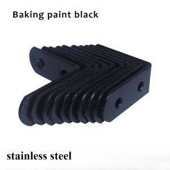90 degree right angle L-shaped black stainless steel angle bracket iron support laminated table and chair furniture hardware