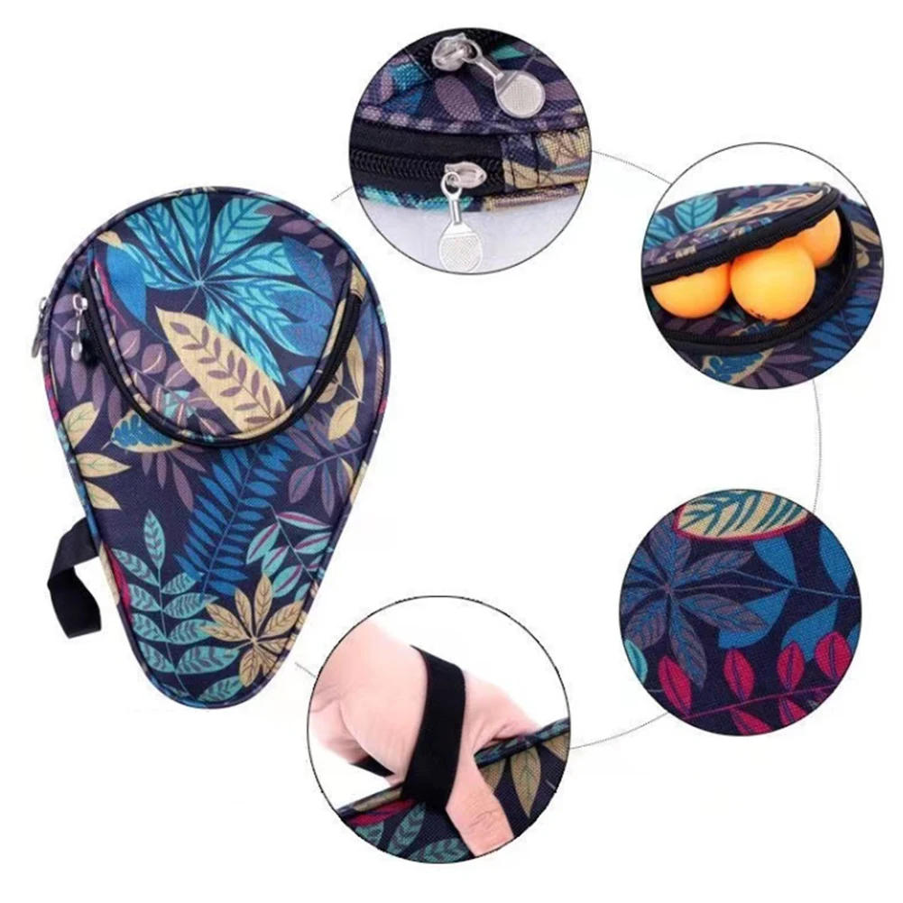 Description Picture 6 of itemMaple Leaf Table Tennis Racket Gourd Shape Storage Bag With Independent Ball Bag Oxford Cloth Waterproof Wear-Resistant Racket