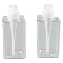 Ergonomic and User Friendly Soap Dispenser Set Set of 2 Clear Pump Bottles for Bathroom and Kitchen (450ml Each)