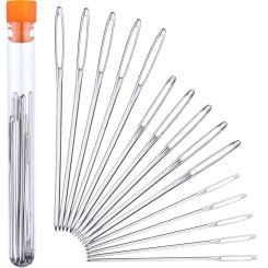 15 Pieces Blunt Needles stainless steel Large-Eye Yarn Knitting Needles Sewing Needles, 3 Sizes
