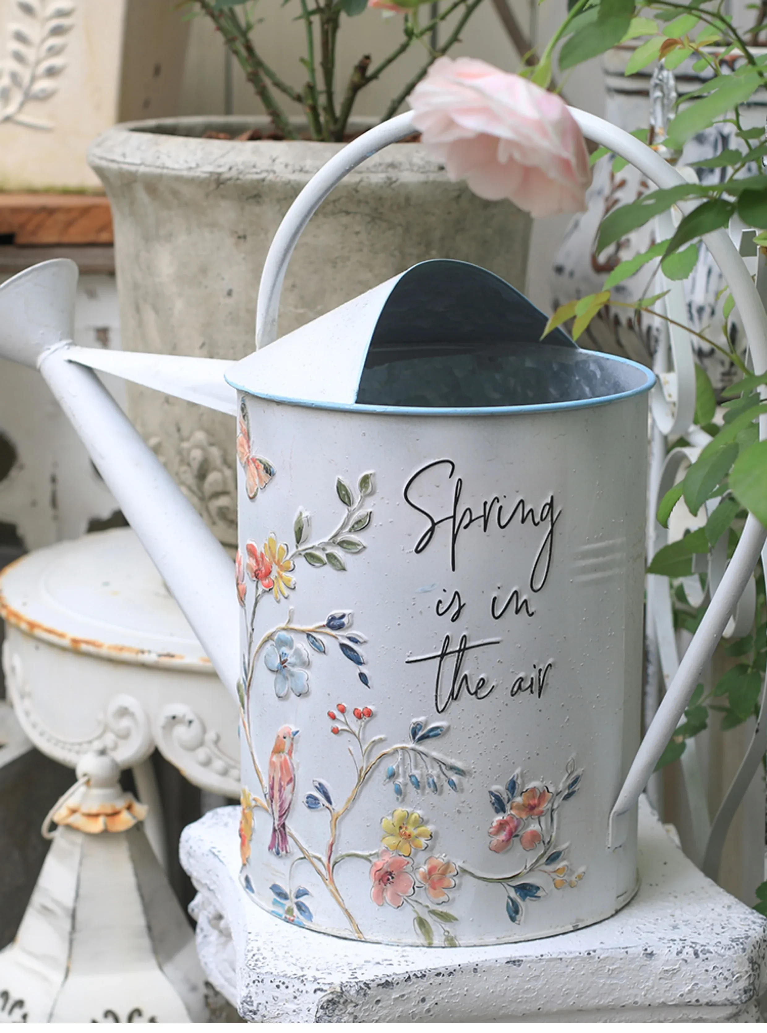 Description Picture 4 of itemVintage Metal Watering Can Watering Plant with Easy Pour Watering Tools Fast Plant Watering, Farmhouse Long Mouthed Kettle