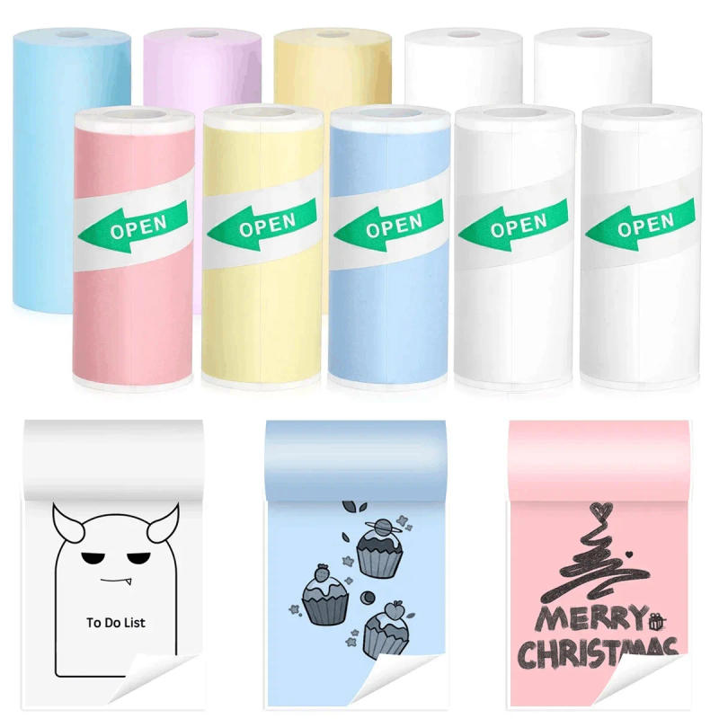 Description Picture 2 of itemMini Portable Printer Thermal Paper HD 57*25mm Universal Self-adhesive Roll Paper Label Sticker For Phone Printing Picture Photo