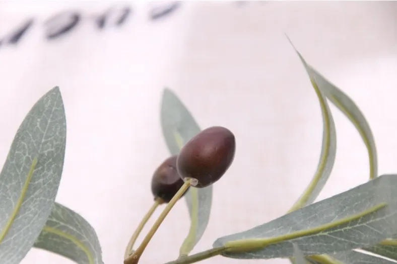 Description Picture 5 of itemArtificial Green Plant Olive Branch 4 Forks with Fruit Olive Branch Fake Branch Wedding Home Photography Props