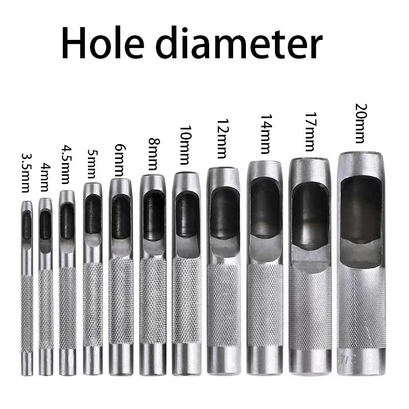 Description Picture 3 of item50set Metal Eyelet Silver Colors Grommets With Eyelet Punch Die Tool Set For DIY Leathercraft Clothing Shoes Belt Accessories