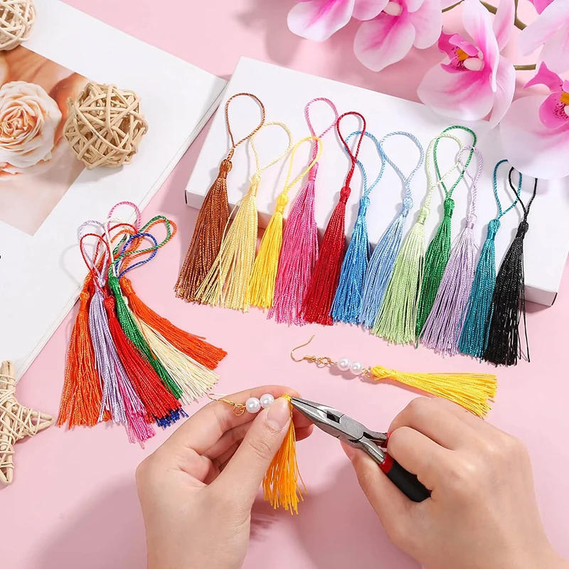 Description Picture 6 of item50 Pcs Polyester Silk Tassel Fringe Hanging Rope Silk Tassel Fringe For Sewing Curtains Accessories DIY Crafts Jewelry Making