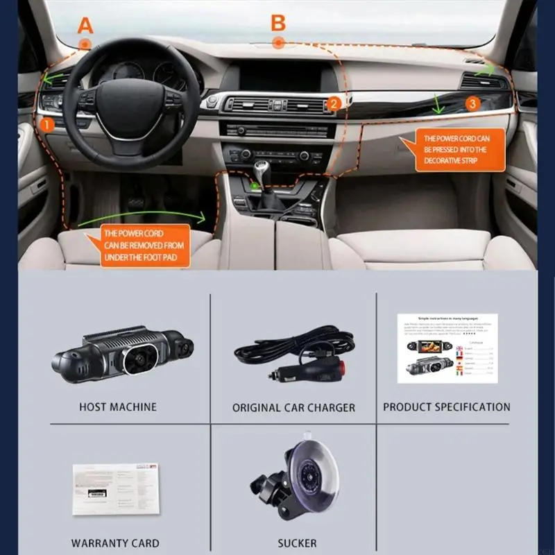 Description Picture 4 of itemC63D 1080P Car Dashboard Camera Recorder with Four Lenses High Resolution Car Video Recorder Vehicle Dashboard Camera Systems