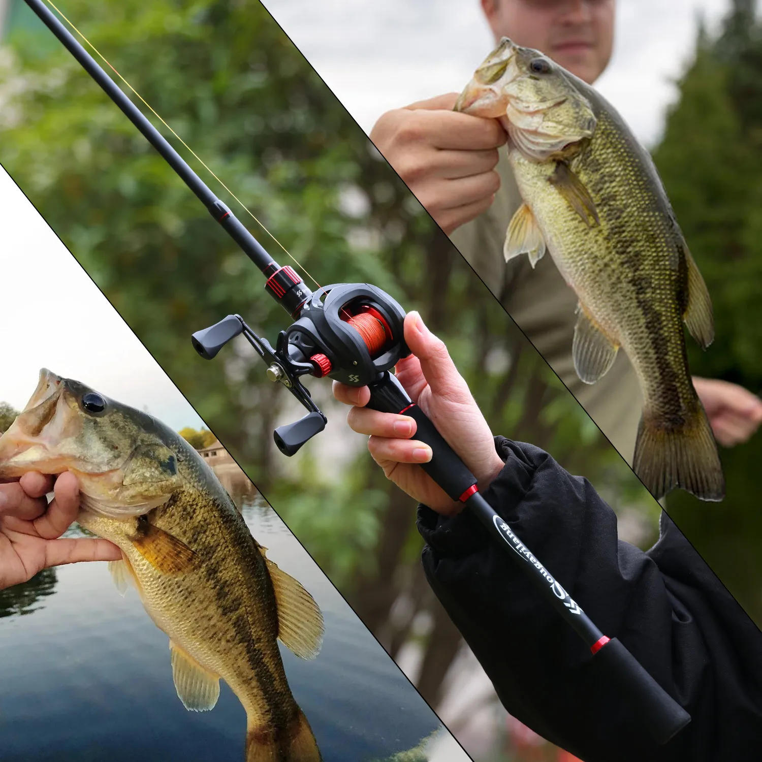 Description Picture 6 of itemSougayilang Fishing Rod Reel Combo 1.8~2.1m Carbon Fiber Casting Rod and 7.2:1 Gear Ratio Baitcasting Ree Max Drag 10kg for Bass