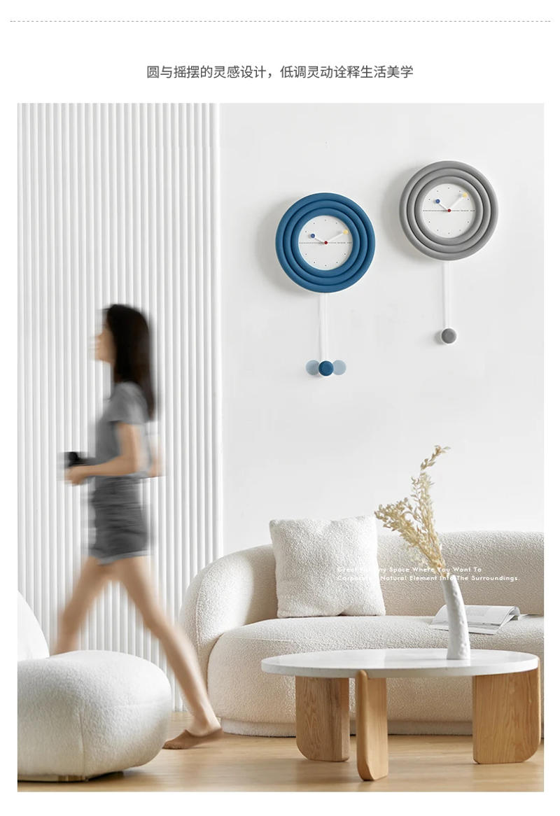 Description Picture 5 of itemNordic Pendulum Wall Clock Modern Design Luxury Large Silent Wall Watch Mechanism Clocks Wall Home Decor Living Room Decoration