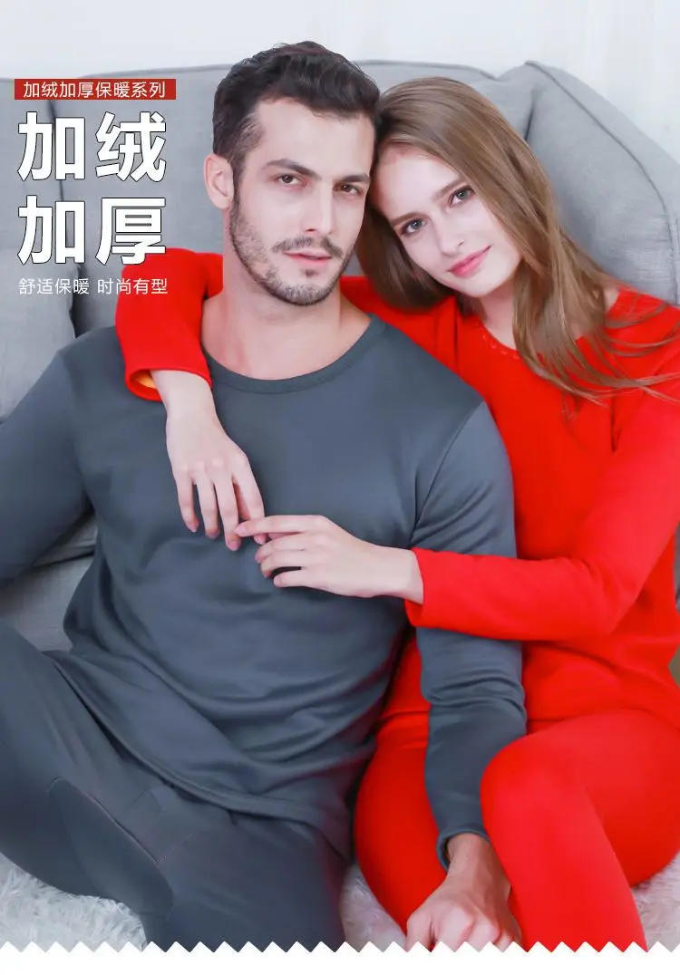 Description Picture 3 of itemWinter ManVelvet Underwear Sets Men Thermal Underwear Long Winter Clothes Men Tops +Pants Thick Keep Warm Solid Long Johns Sets