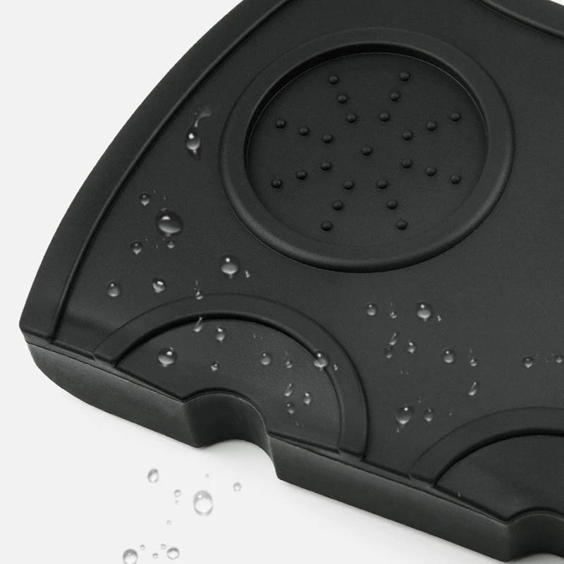 Description Picture 4 of itemSilicone Non-slip Mat Coffee Tamper Mat Tamping Rest Holder Corner Edge Pad Black Base Office Bar Shop Silicone Espresso Station