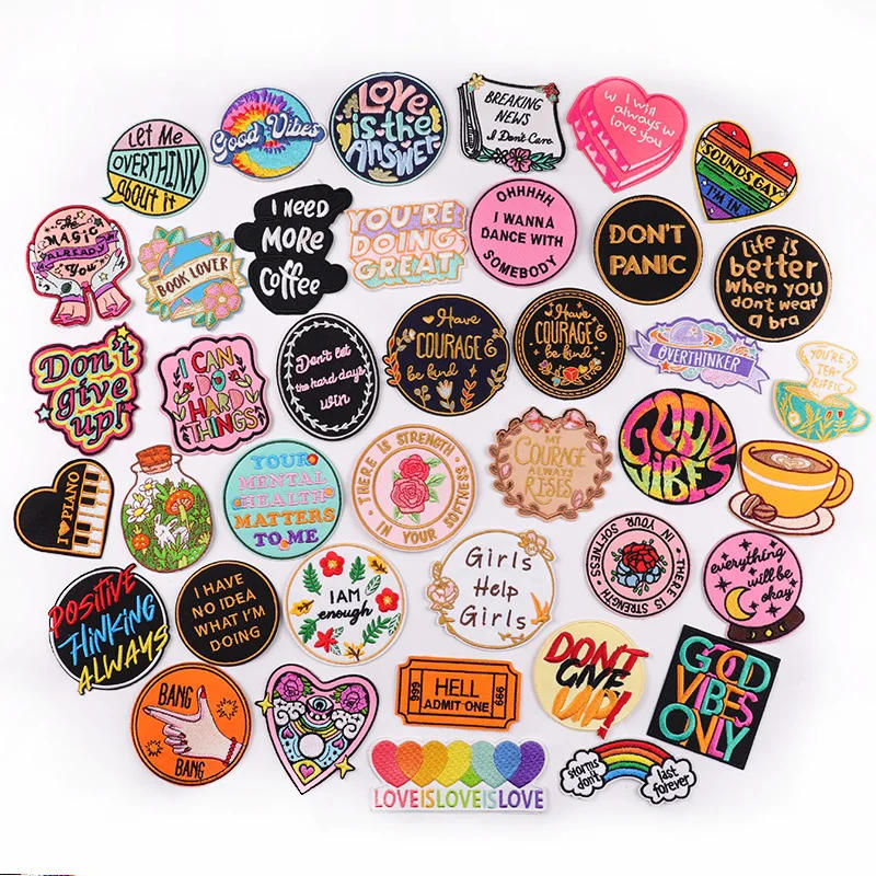 Description Picture 2 of itemLetter Patch DIY Embroidered Patches On Clothes Cartoon Embroidery Patch Iron On Patches For Clothing Jacket Sew Applique