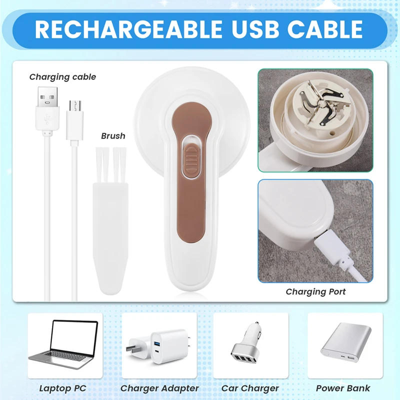 Description Picture 6 of itemElectric Lint Remover Wireless Rechargeable Fuzz Shavers Clothes Sweater Fabric Shaver Pill Remover Lint Pellet