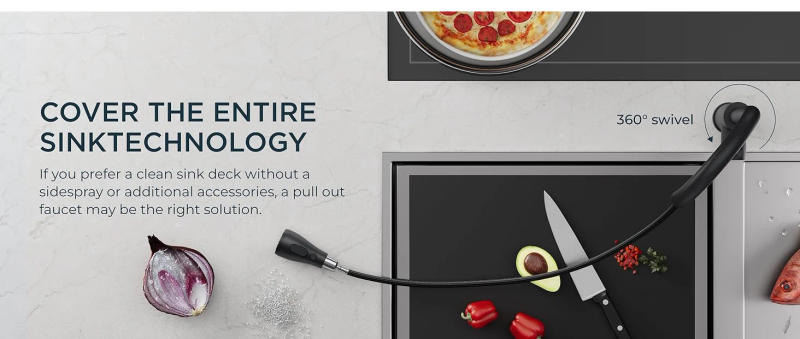 Description Picture 4 of itemBlack Kitchen Faucets Pull Out Rotation Waterfall Stream Sprayer Head Sink Mixer Brushed Nickle Water Tap Accessorie 3668