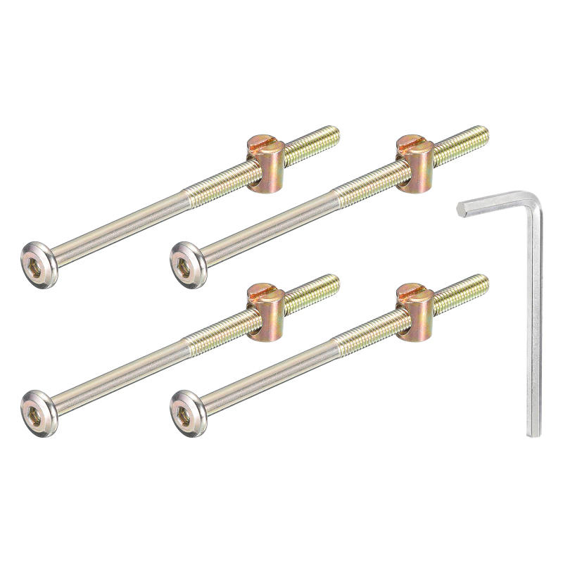 Description Picture 2 of itemUxcell 4/5/10pcs Hex Socket Head Screw Bolt Barrel Nuts M6x80/90/100/110/120mm Furniture Chairs Cots Baby Bed Bolt with Wrench