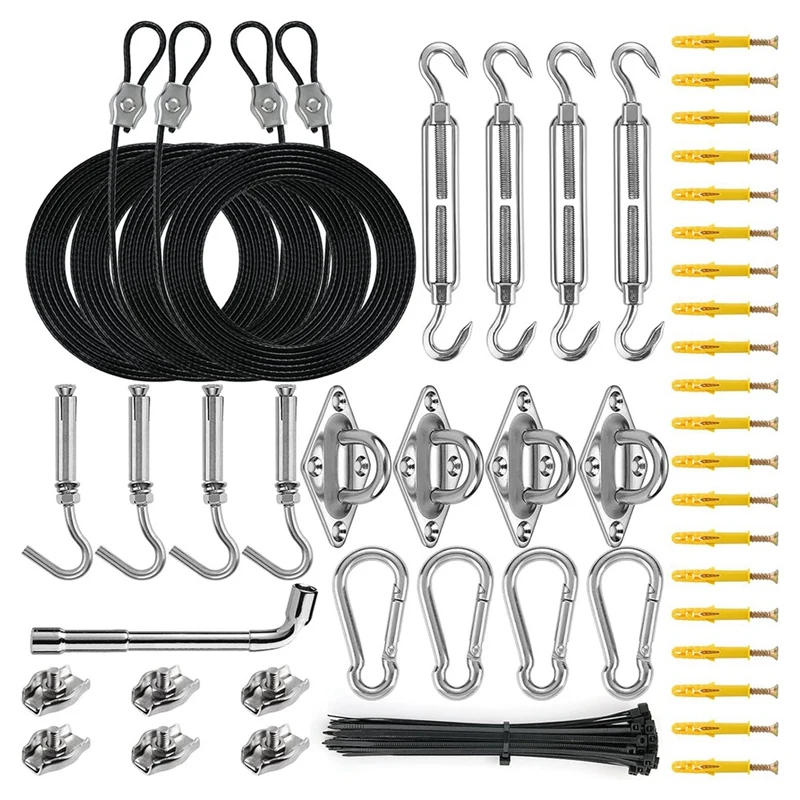 Description Picture 4 of itemShade Sail Hardware Kit 304 Stainless Steel Extension Cord Outdoor Triangular Rectangular Awning Mounting Hardware