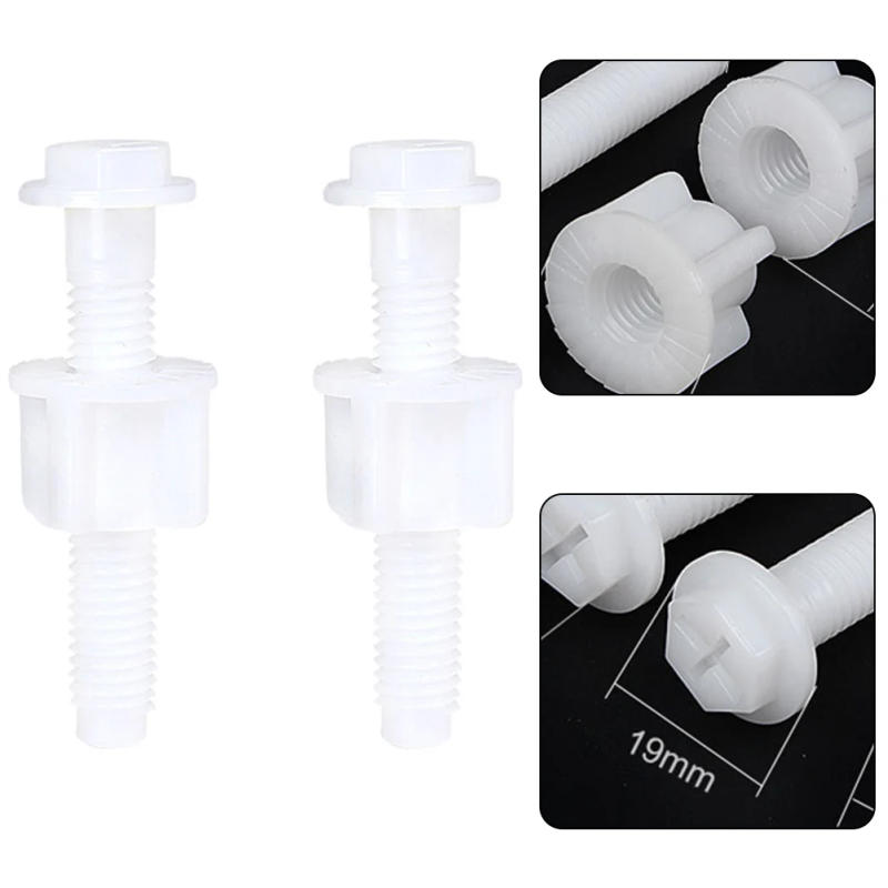 Description Picture 6 of item2pcs Toilet Hinge Bolts Screw Fixing Fitting Kit Repair Bolts Plastic Universal Replacement Toilet Lid Set Screws Bathroom Parts