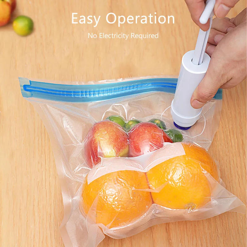 Description Picture 4 of itemSous Vide Vacuum Sealer Manual Pump Food Saver Bags Reusable for Kitchen Food Storage Home Gadgets Vacuum Packaging Tools