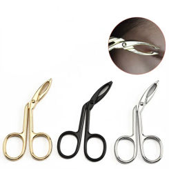 Stainless Steel Elbow Eyebrow Pliers Clip Scissors Tweezers Straight Pointed Professional Eyebrow Plucking Makeup Beauty Tools