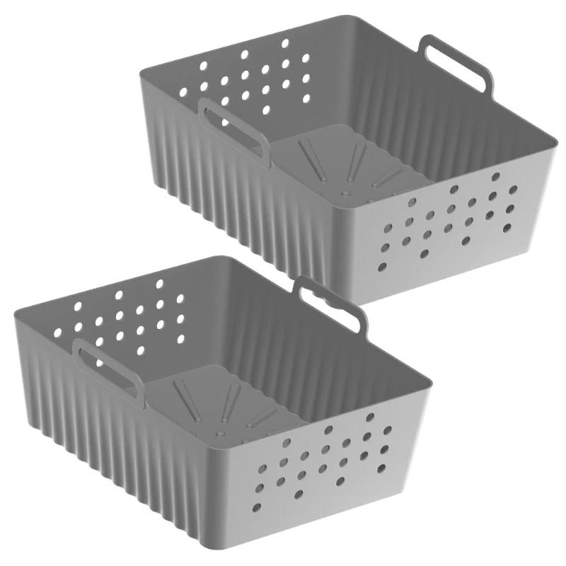 Description Picture 4 of item2Pack Silicone Liners Nonstick Air Fryer Cooking Mats Multifunctional Silicone Air Fryer Pads Silicone Air Fryer Tray