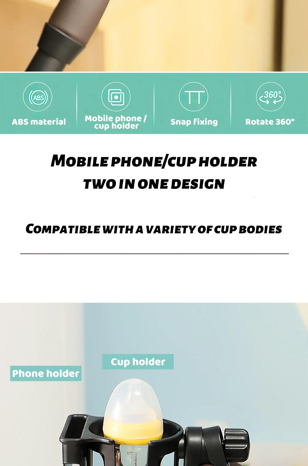 Description Picture 3 of itembaby stroller coffee holder for stroller holder cups and mobile for stroller cup phone holder