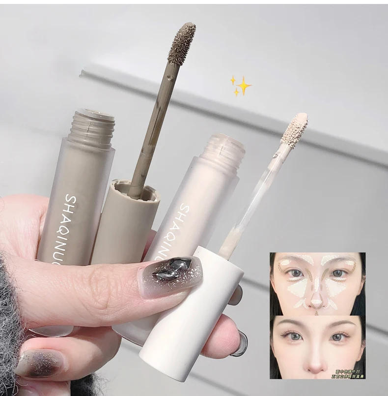 Description Picture 5 of itemFacial Liquid Contour Stick Concealer Contouring 3D Cement Grey Nose Shadow Cream Brighten Highlighter Bronzer Concealer Makeup