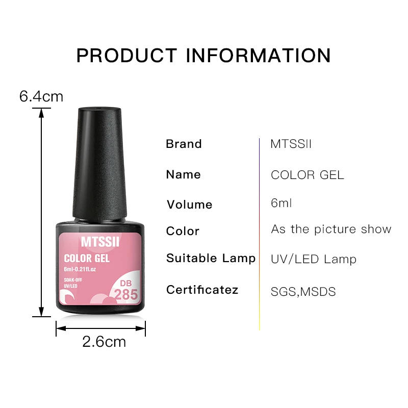 Description Picture 2 of item2/6Pcs/Set Macaron Gel Nail Polish Set Spring Summer Candy Colors UV LED Nail Art Gel Semi Permanent Varnish Base Top Coat Kits