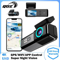 QOZ 4K WIFI Dash Cam 1080P Car DVR Front and Rear Dual Lens Auto Car Recorder with Night Vision G-Sensor 24H Parking Monitor