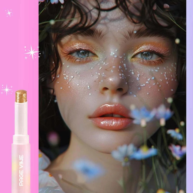 Description Picture 5 of itemJelly Eyeshadow Highlight Stick, Glitter Shimmer Long-Lasting High Pigment, Valentine's Day Party Beach Travel Holiday