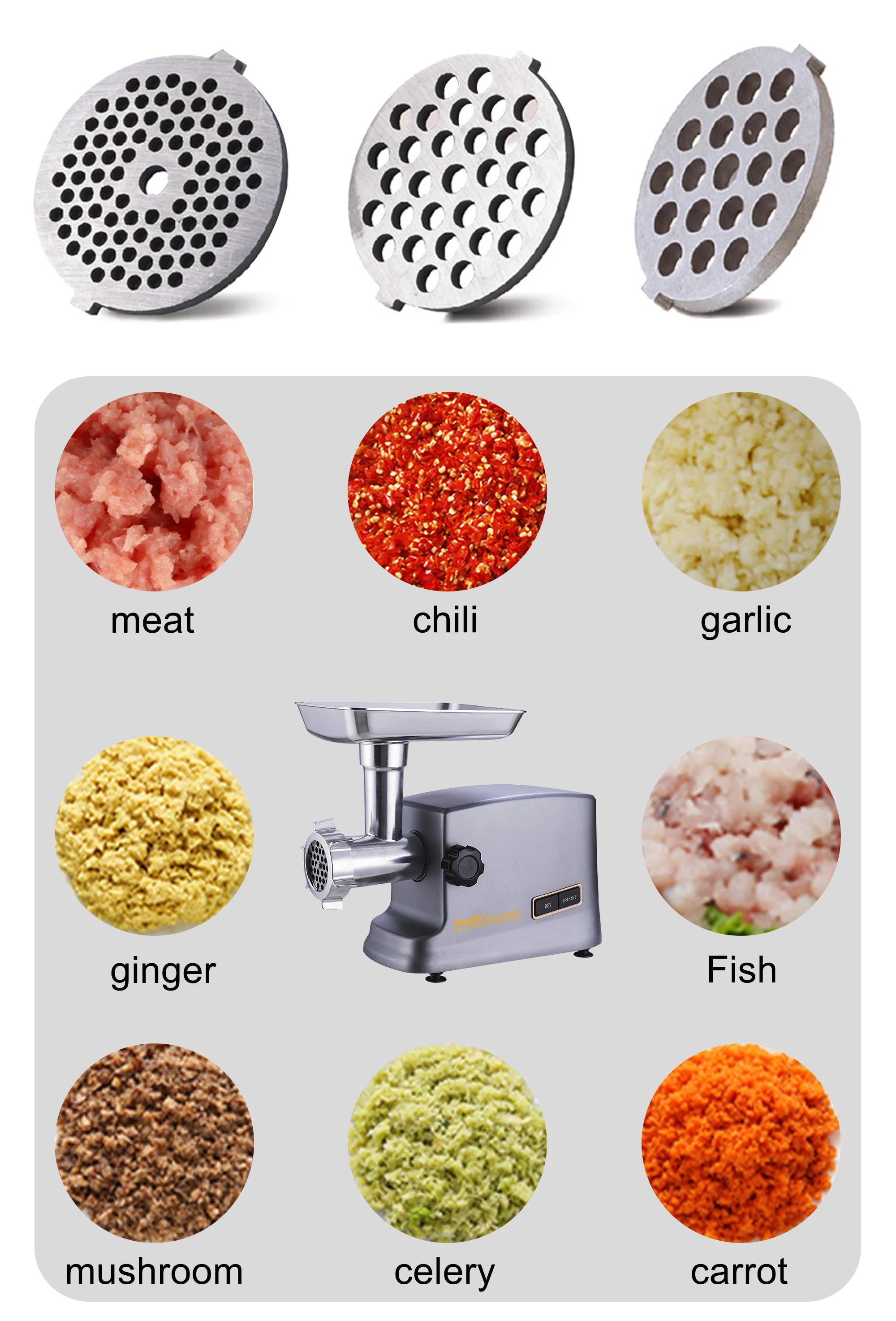 Description Picture 4 of item3000W Electric Meat Grinders Stainless Steel Heavy Duty Mincer ​Sausage Stuffer Food Processor Home Appliances Chopper Sonifer