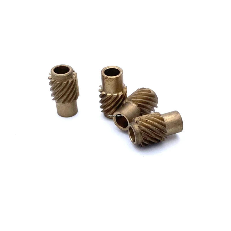 Description Picture 6 of item0.4M 12T 4MM Copper 45-Degree Staggered Helical Copper Model Accessories 90° Right-Angle Turning Gear