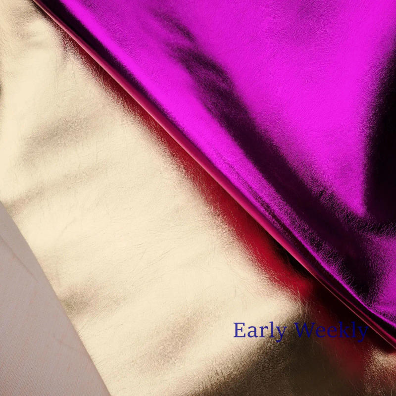 Description Picture 6 of itemMetalic PU leather for diy sewing cosplay fabric Silver Gold Synthetic Leather Metallic Luster Fabric for Earrings 138x50cm