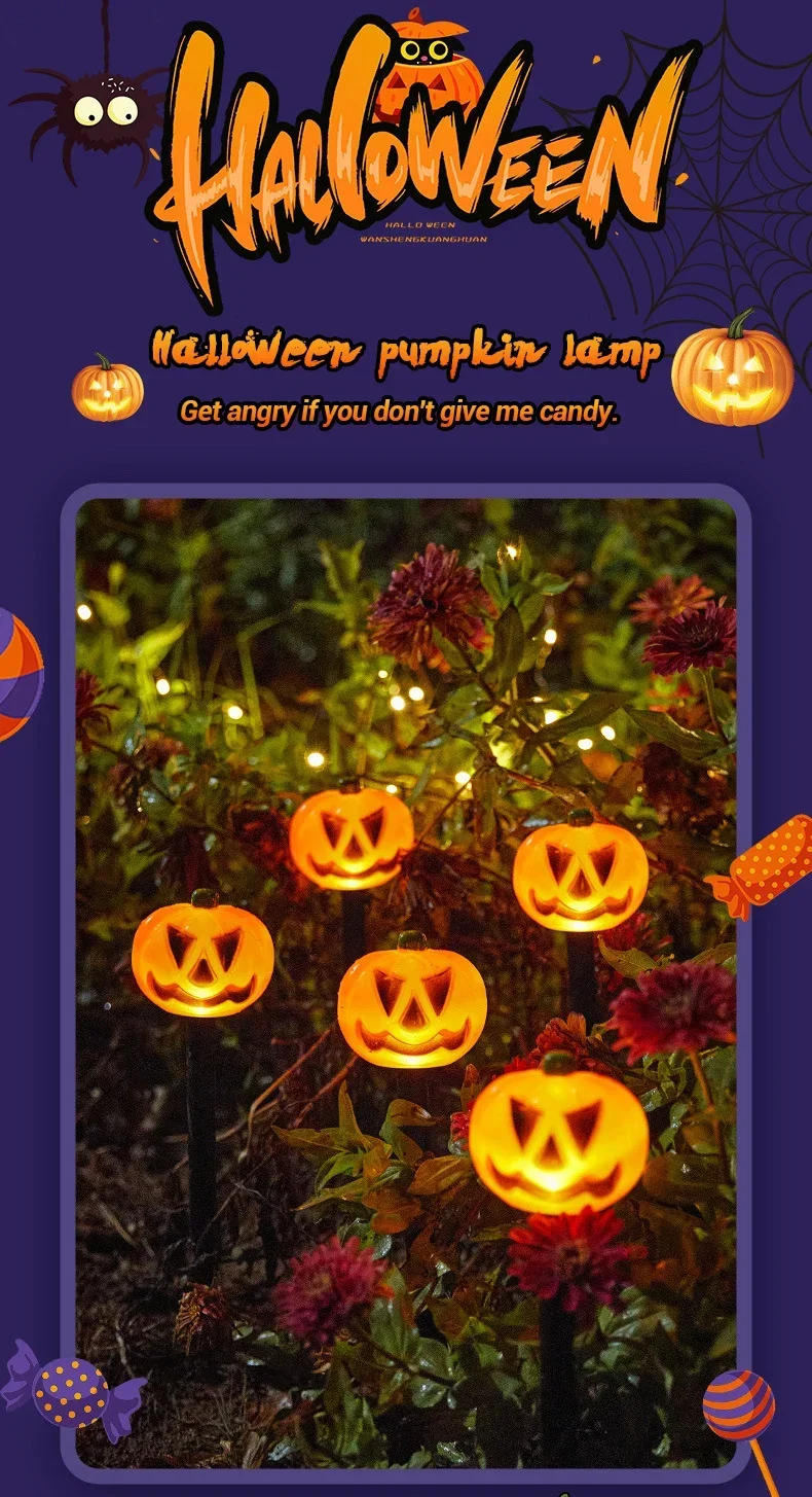 Description Picture 2 of itemOutdoor Solar Lights Pumpkin Light Halloween Decorative Light Waterproof Floor Mounted Lawn Garden Courtyard Landscape Lanterns