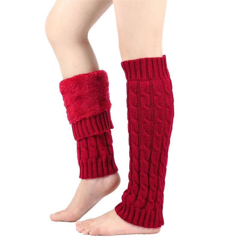 Description Picture 2 of itemFashion Women Knitted Leg Warmer Winter Warm Thermal Plush Leg Warmers Knee High Socks Boot Cuffs Streetwear 2024