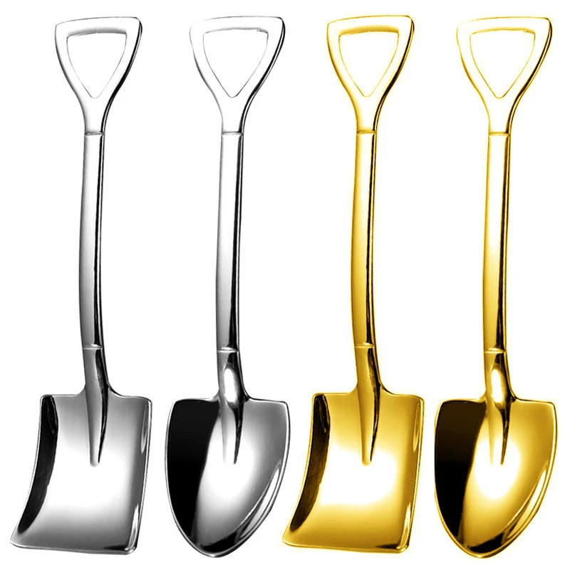 Description Picture 2 of item4pcs Set Stainless Steel Shovel & Point Spoons Coffee Tea Spoon Ice Cream Dessert Tip Scoops Cutlery Tableware Set Kitchen Tools