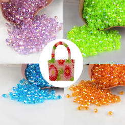 8mm AB Colored Transparency Acrylic Angle Beads DIY Crafts String Loose Bead Necklace Earrings Bracelet Knitting Ornament