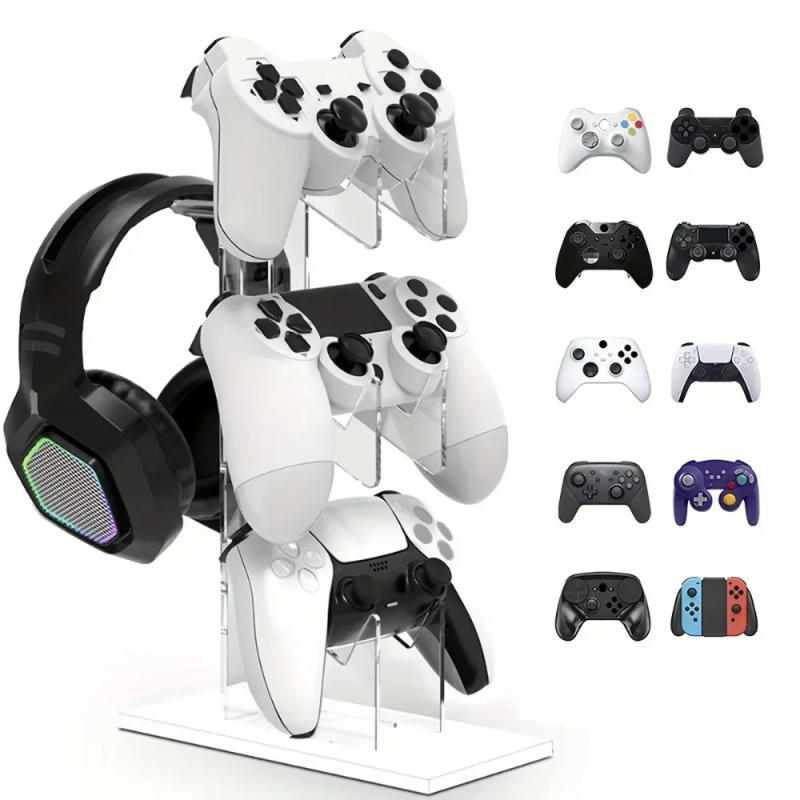 Description Picture 3 of itemDesktop Acrylic Headphone Handle Holder 3-layer Storage Stand for Logitech G PRO X/Airpods Max Ps4/Ps5/Xbox/Switch Handle Base