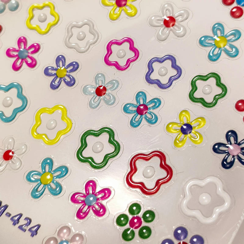 Description Picture 3 of item5D Cute Moon Star Heart Butterfly Bow Nail Stickers High Quality Star Moon Butterfly Nail Art Slider Decorative Nail Stickers