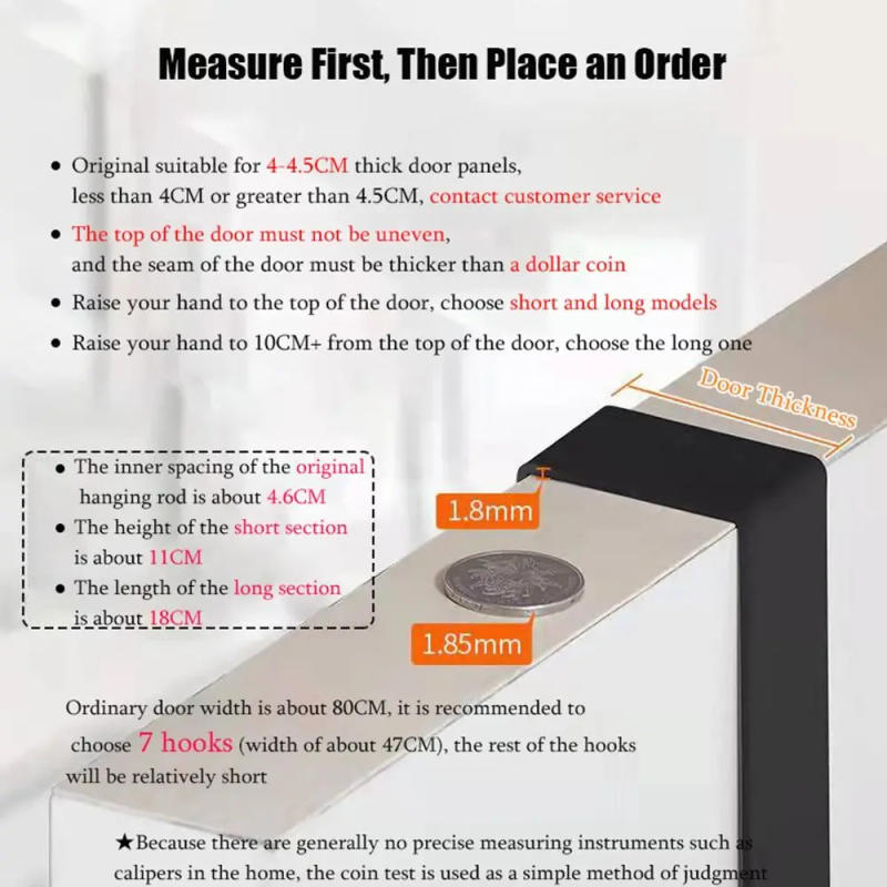 Description Picture 4 of itemHooks Over The Door 6 Hooks Clothes Coat Hat Towel Hanger Home Bathroom Organizer Rack Kitchen Accessories Holder