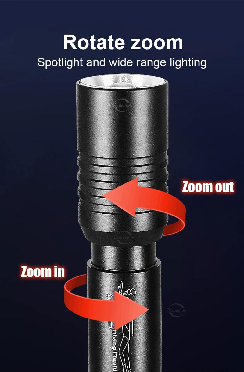 Description Picture 6 of itemZoom Diving 200M Underwater Lantern Led Rechargeable Portable Professional Underwater Lantern IPX8 Waterproof Diving Flashlight