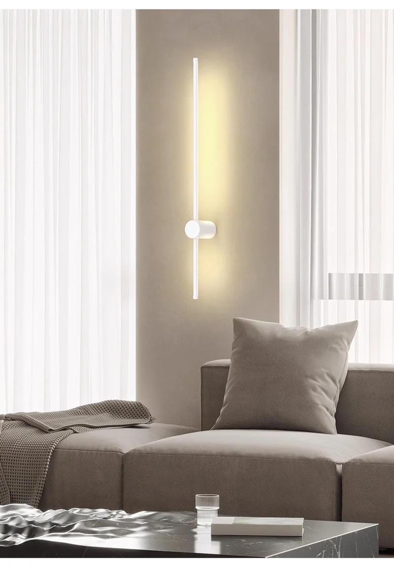 Description Picture 5 of itemModern minimalist LED rotating wall lamp indoor long wall lamp living room bedroom bedside lamp white decorative light