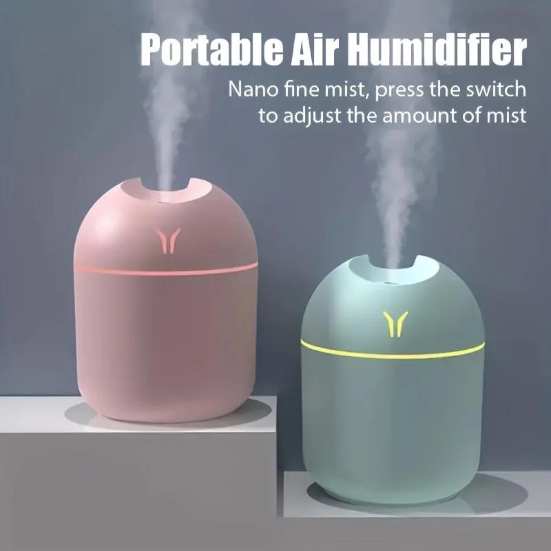 Description Picture 2 of item1pc Portable USB ultrasonic air humidifier, essential oil diffuser, car purifier with LED light romantic light