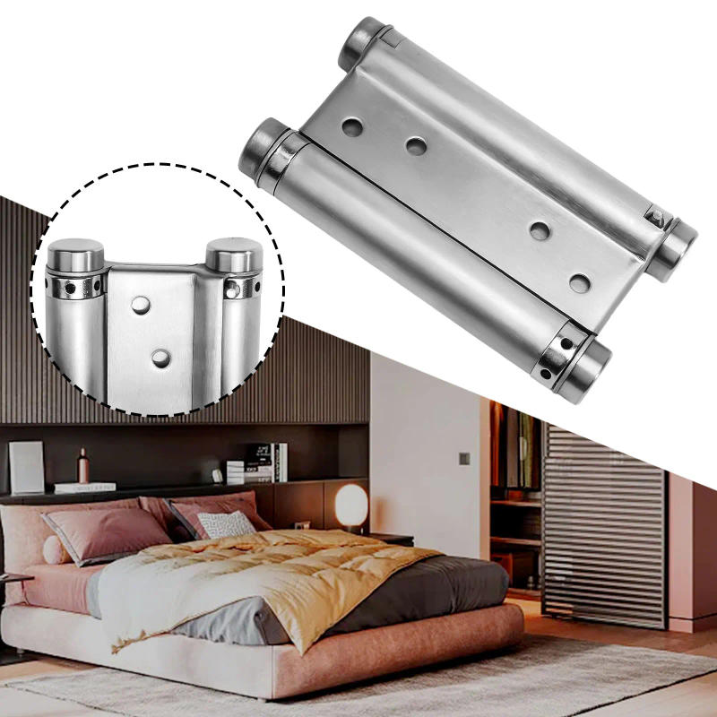 Description Picture 4 of item1pc Double Spring Hinge 2 Way Free Door Hinge Stainless Steel Automatic Door Closing Garage Door Hinges Fence Dedicated Hardware